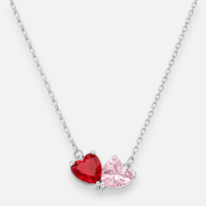 Collar Corazones Rubí Rosa Francia