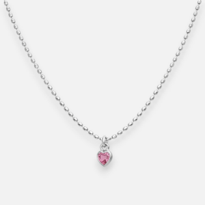 Collar Ovalos Corazón Circón Rosa Francia 4 mm